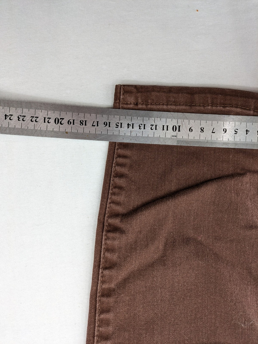 collection L brown pants cotton-stretch slim fit with diagonal zip pockets