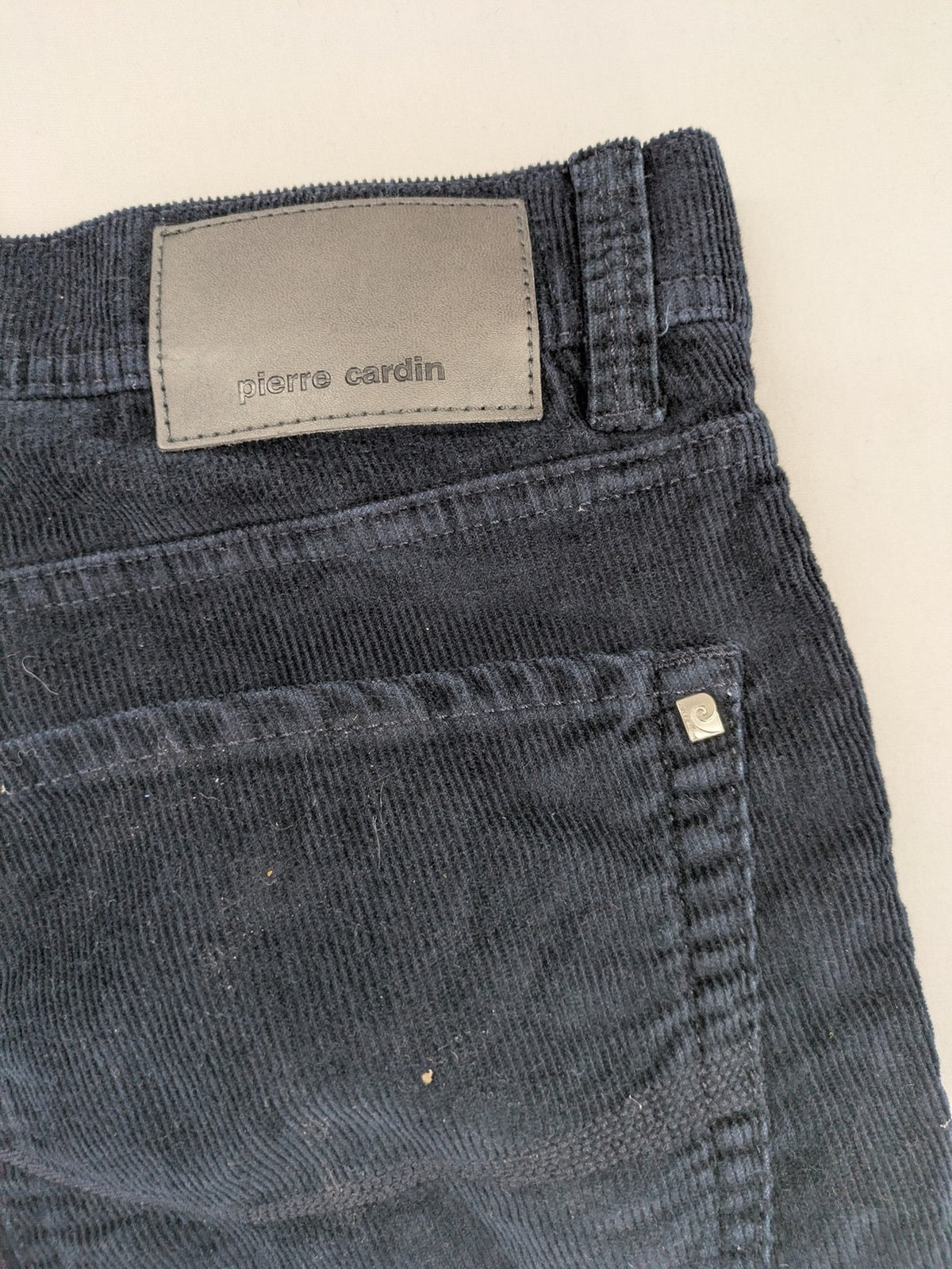 Pierre Cardin grey tapered cord trousers 5-pocket design soft cotton blend