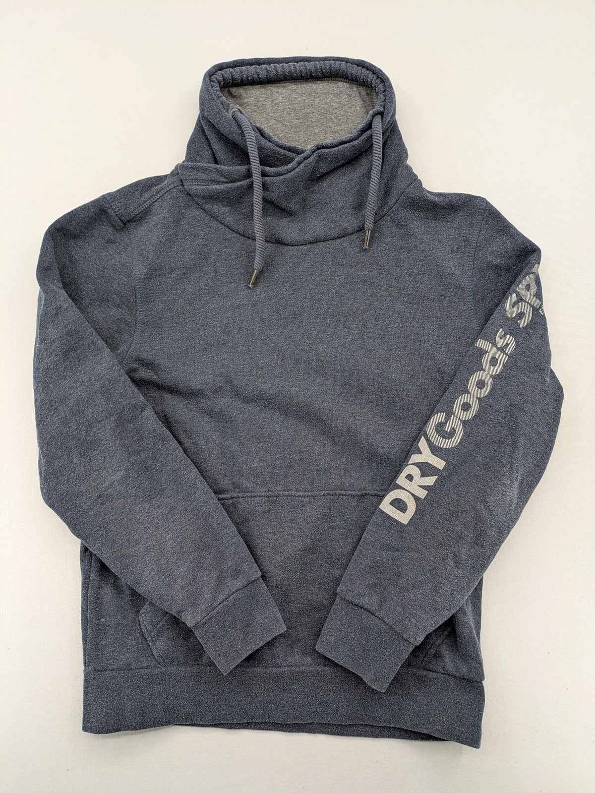 s.Oliver green turtle neck sweatshirt with adjustable drawstrings and graphic detail on sleeve