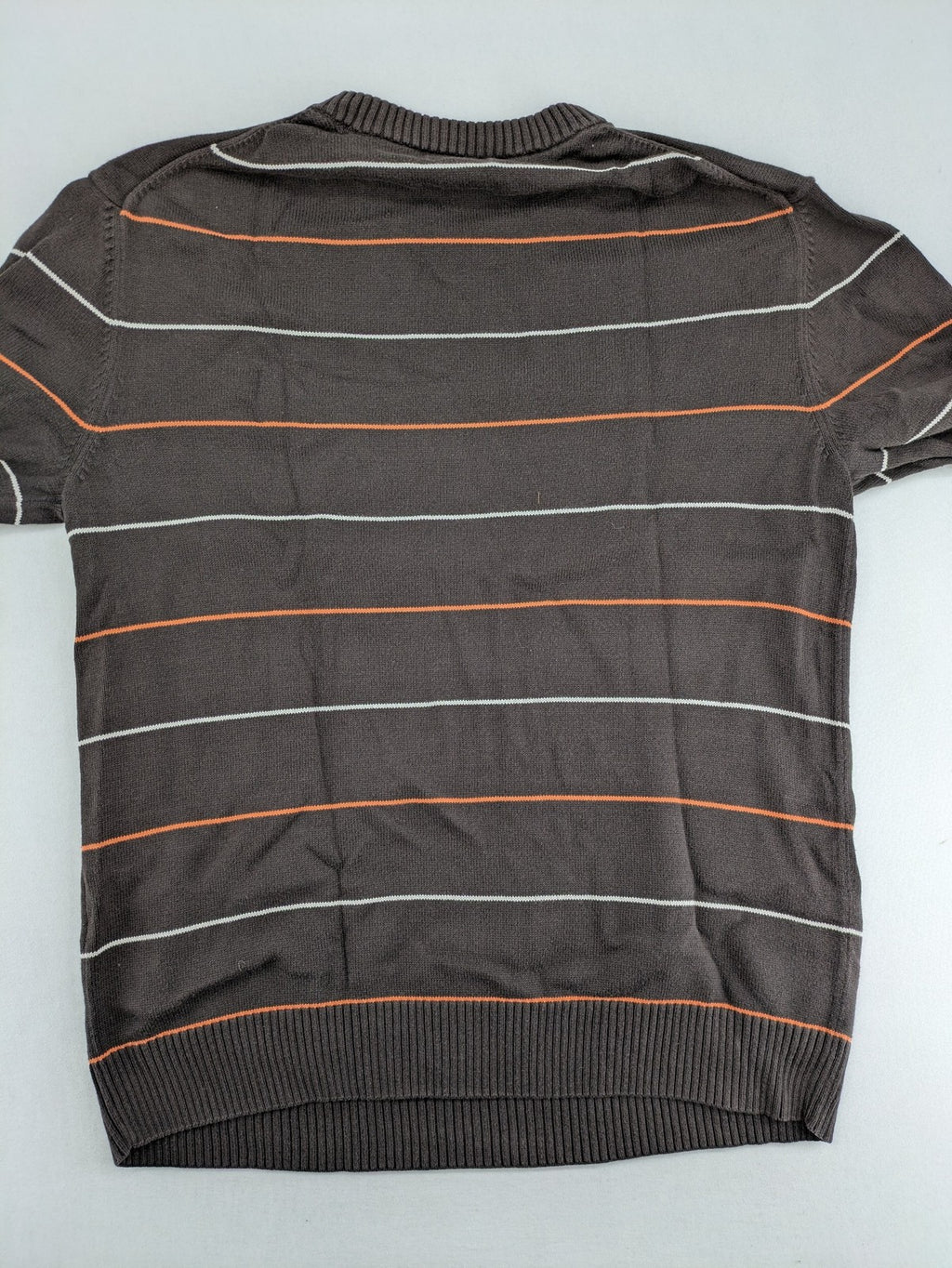 Esprit orange striped turtle neck jumper with logo patch and ribbed cuffs.