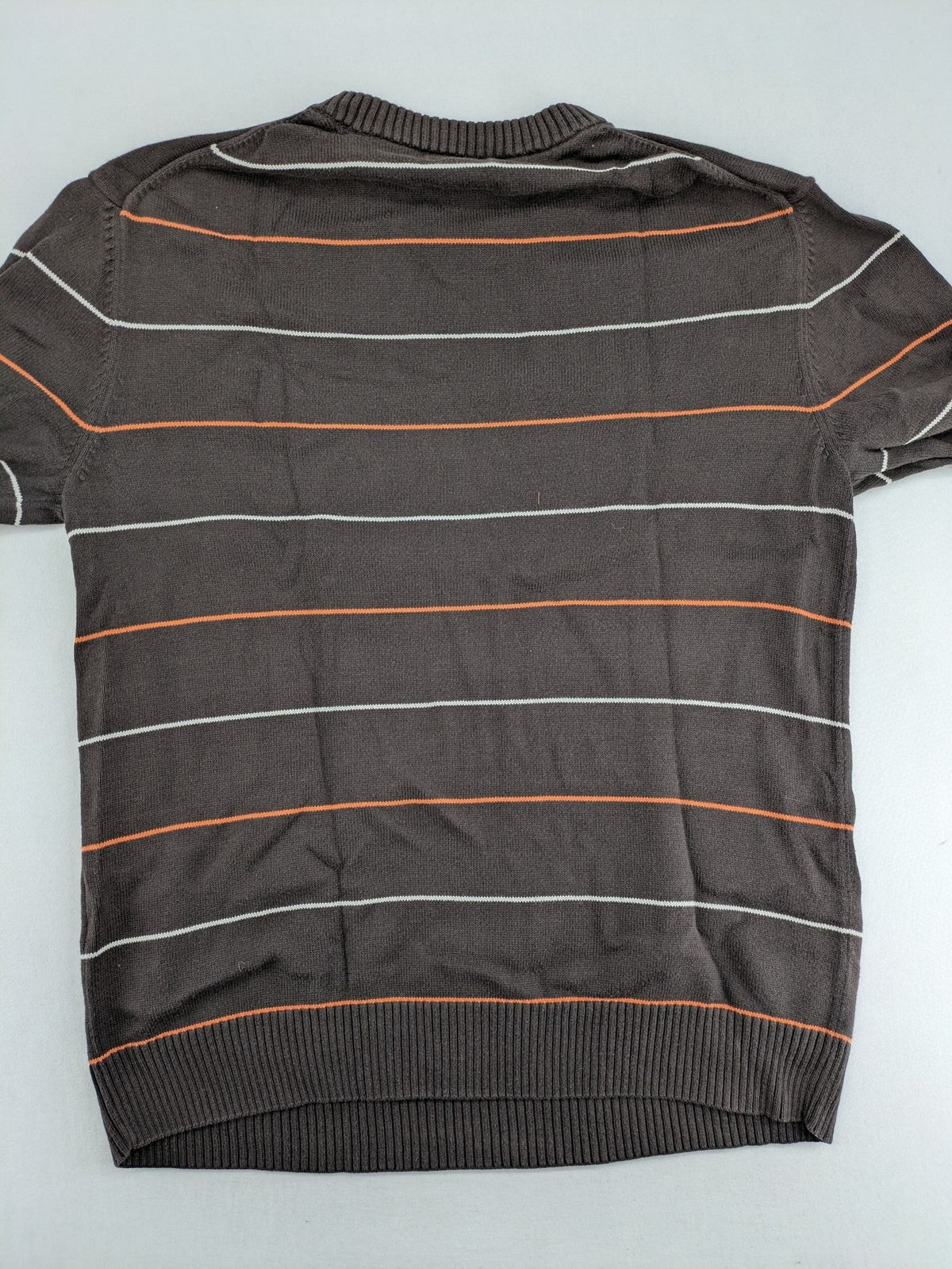 Esprit orange striped turtle neck jumper with logo patch and ribbed cuffs.