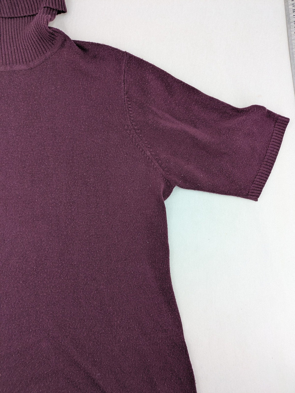 Mark Adam burgundy turtle neck jumper short sleeves soft knit material
