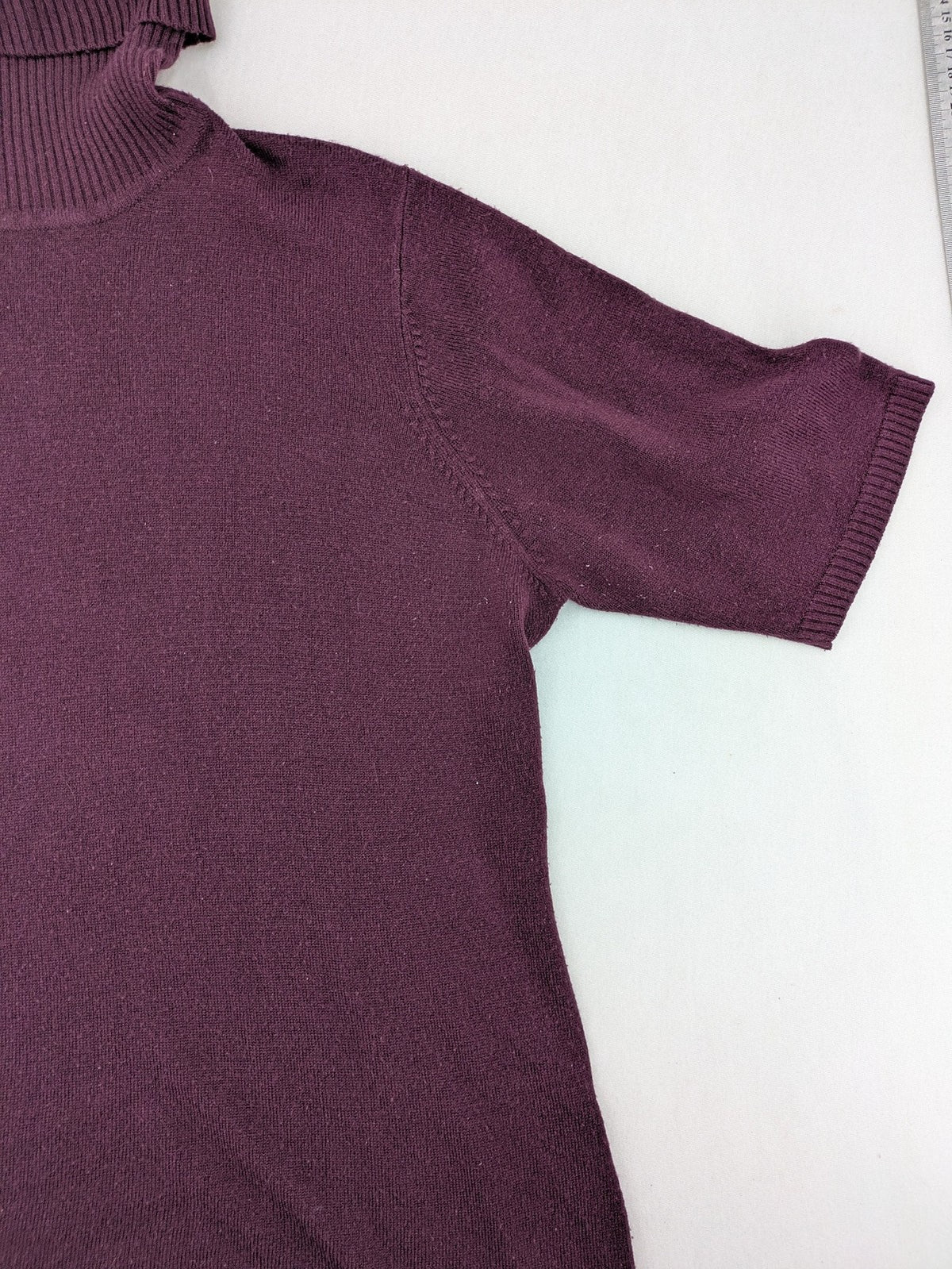 Mark Adam burgundy turtle neck jumper short sleeves soft knit material