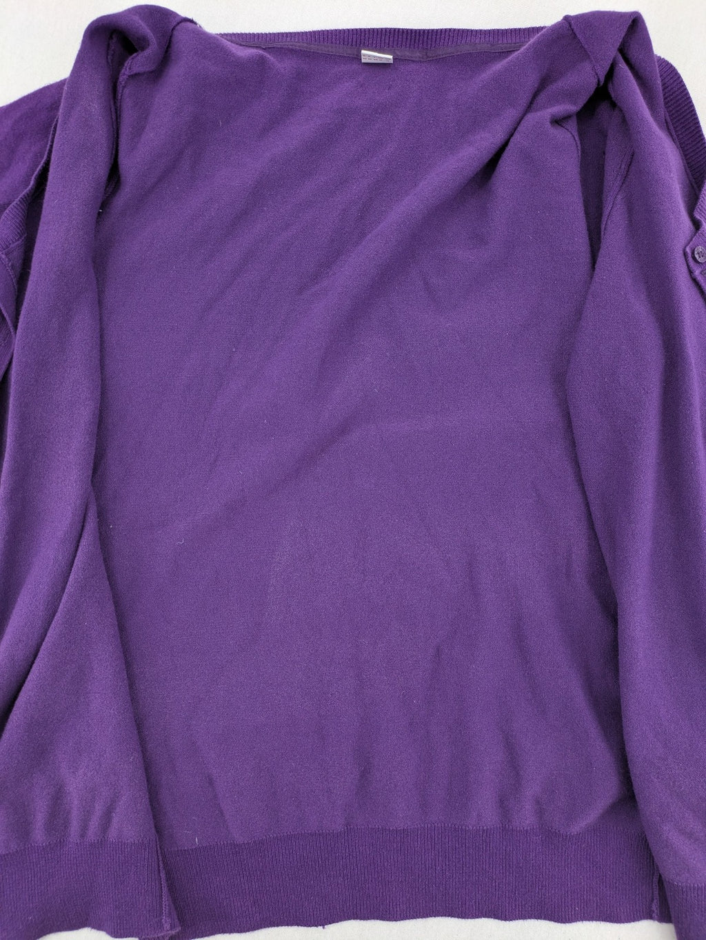 s.Oliver purple turtle neck jumper with floral pattern, buttons, and pockets in cotton blend