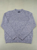 Canda blue-grey melange turtle neck jumper with long sleeves and round neckline.