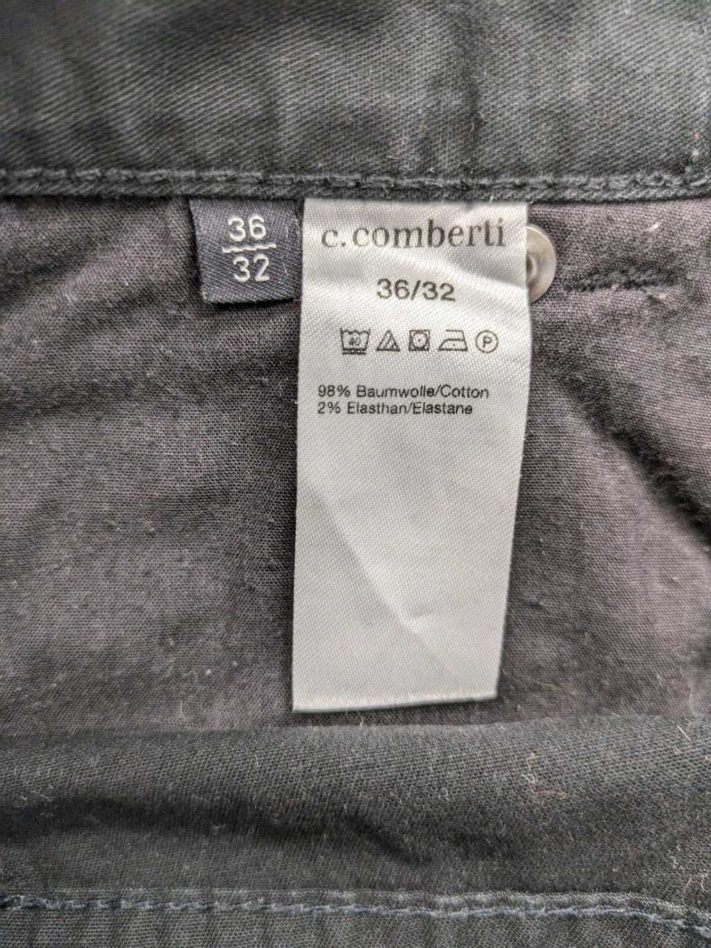 C.Comberti grey straight jeans 5-pocket design made of stretch cotton.