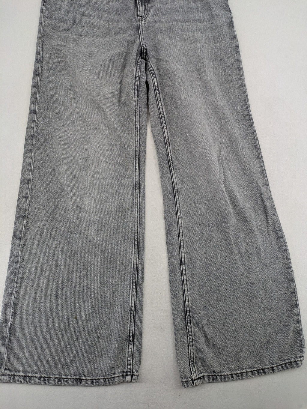 H&M Divided grey wide leg high waist jeans, washed denim, 100% cotton.
