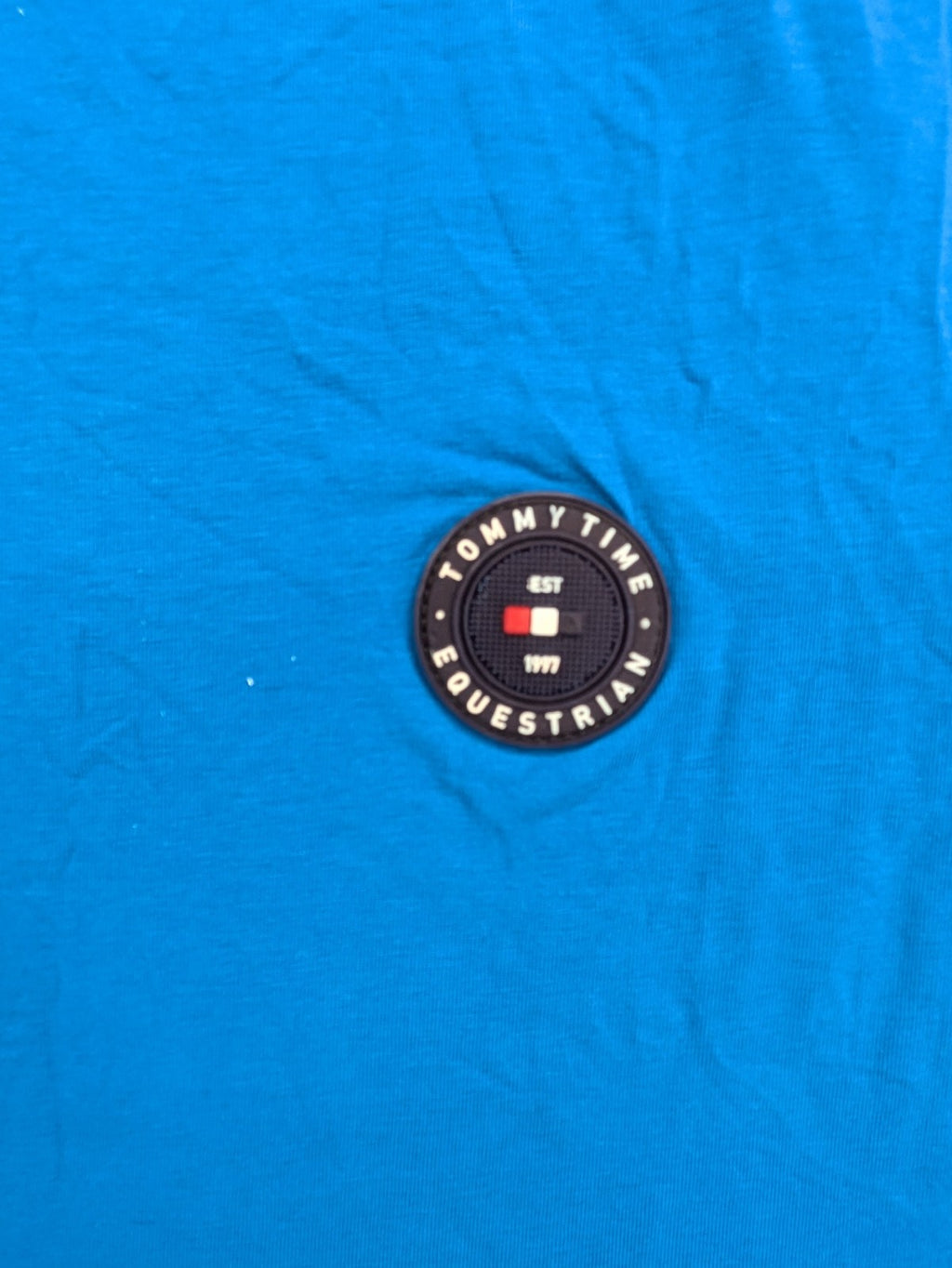 Littstar blue t-shirt cotton blend round neck short sleeves logo patch detail