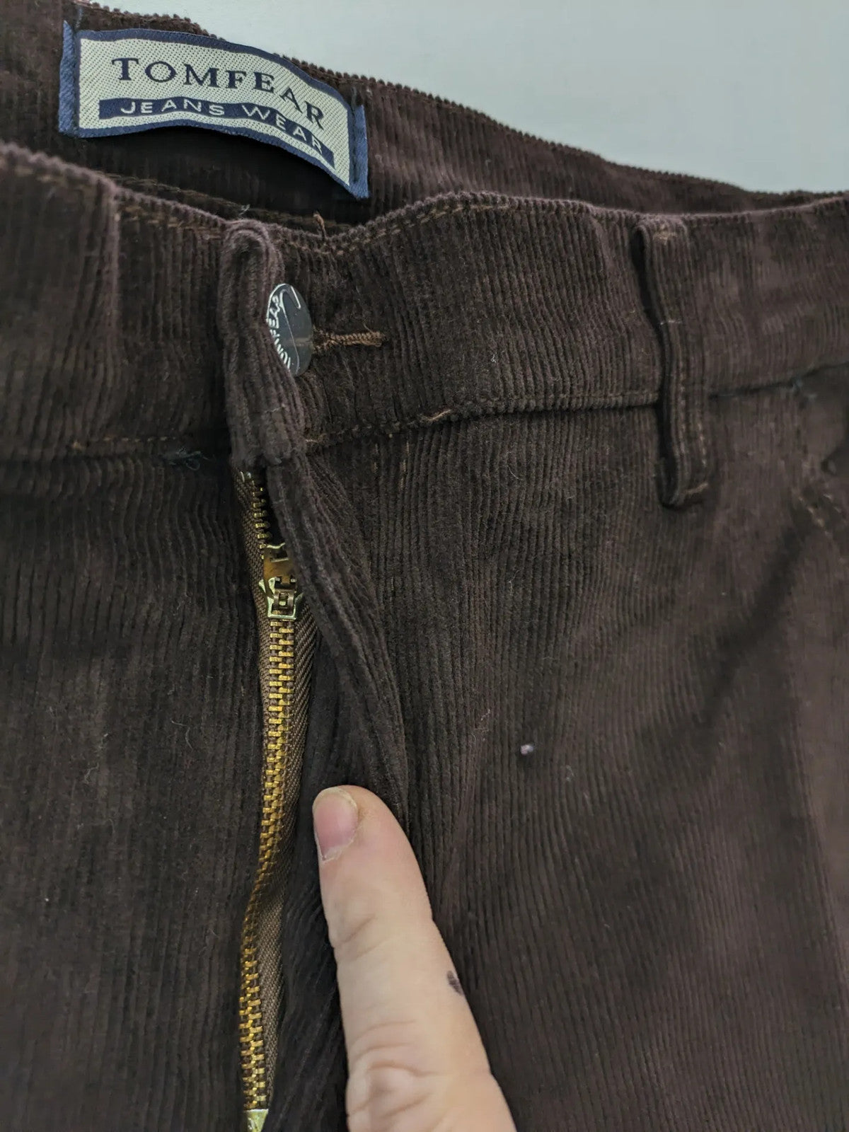 Tomfear black pants 3/4 length classic 5-pocket design corduroy material