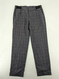 MNG Man grey plaid pants with rolled hem and stretch performance material.
