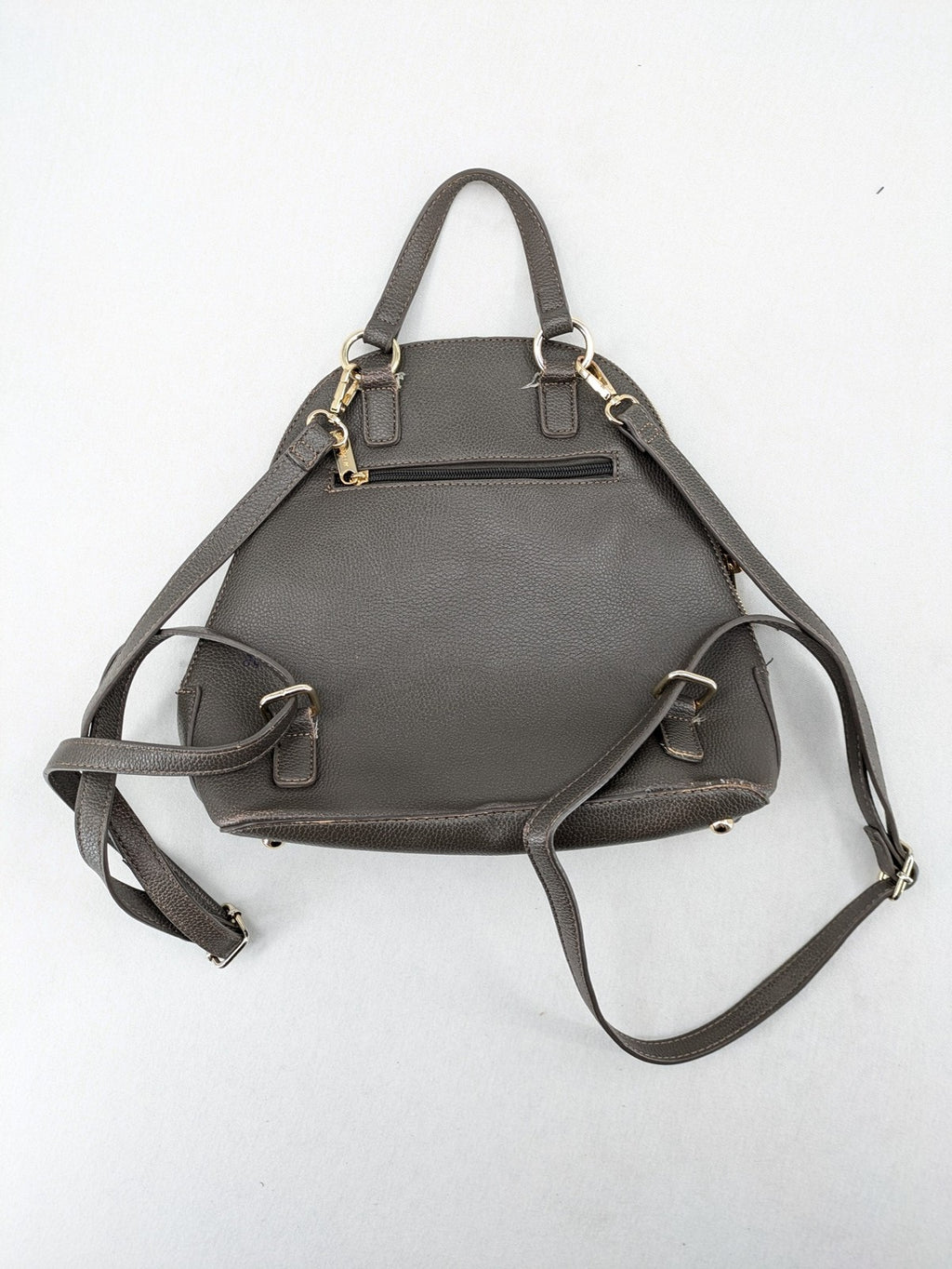 Betty Barclay grey handbag textured faux leather gold metal details adjustable straps