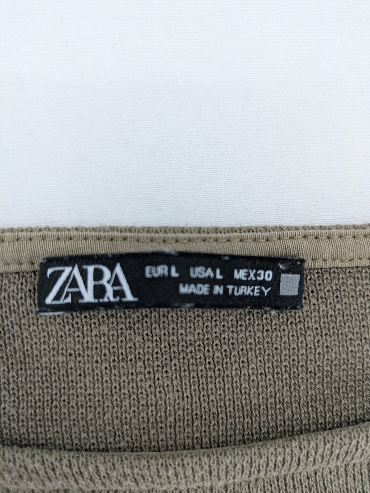 Zara khaki turtle neck jumper waffle knit texture long sleeves relaxed fit