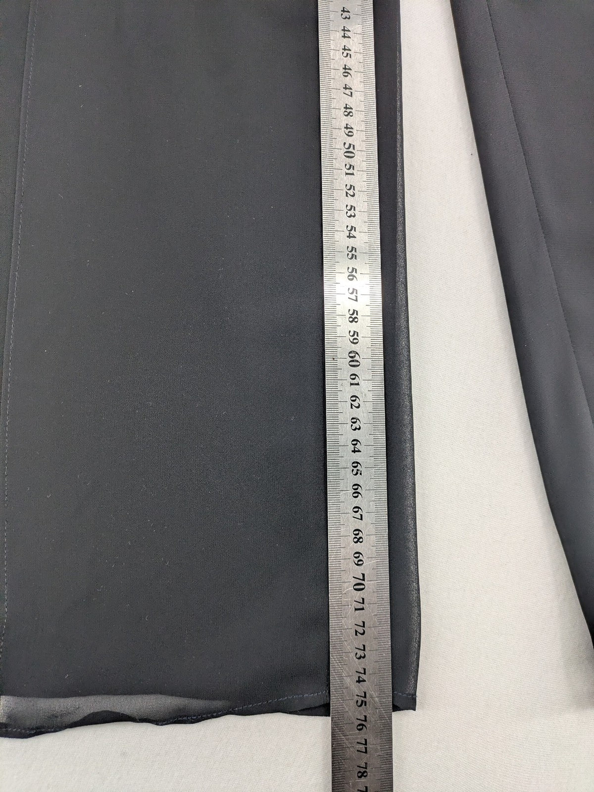 Gerry Weber grey palazzo pants with chiffon overlay and front slits.