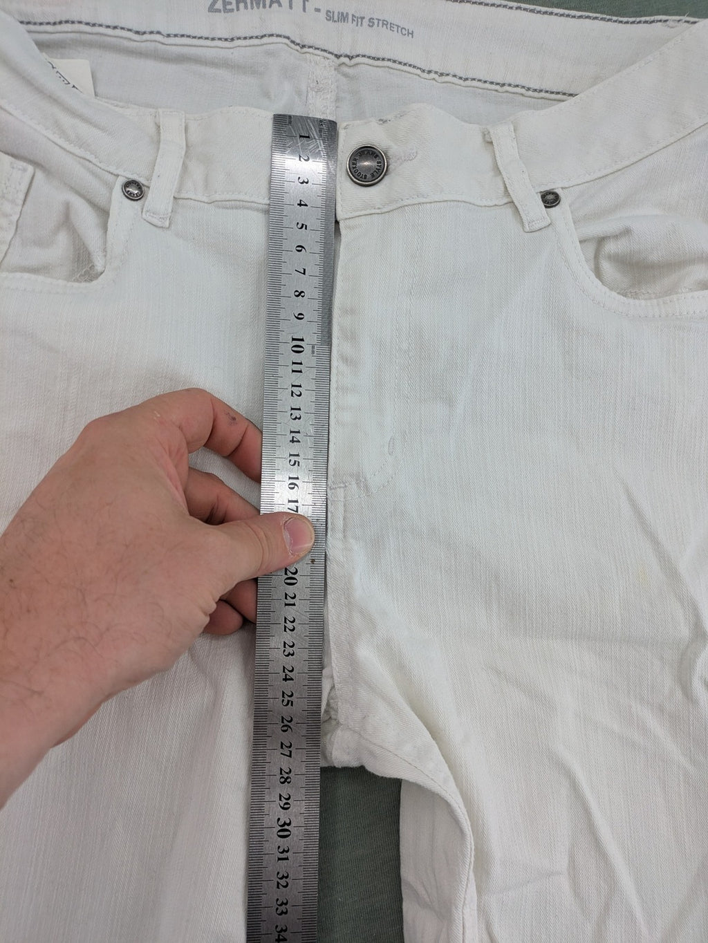 STOCKER white slim fit straight jeans classic 5-pocket design soft cotton blend