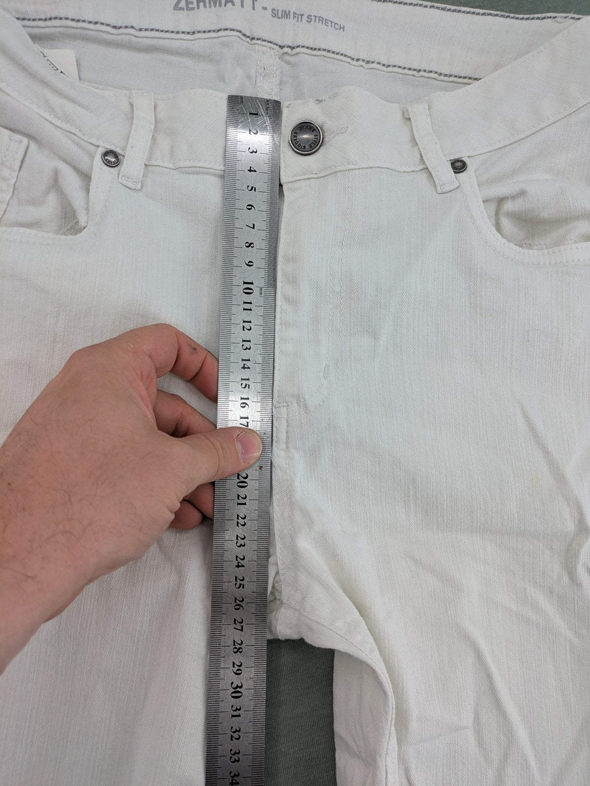 STOCKER white slim fit straight jeans classic 5-pocket design soft cotton blend
