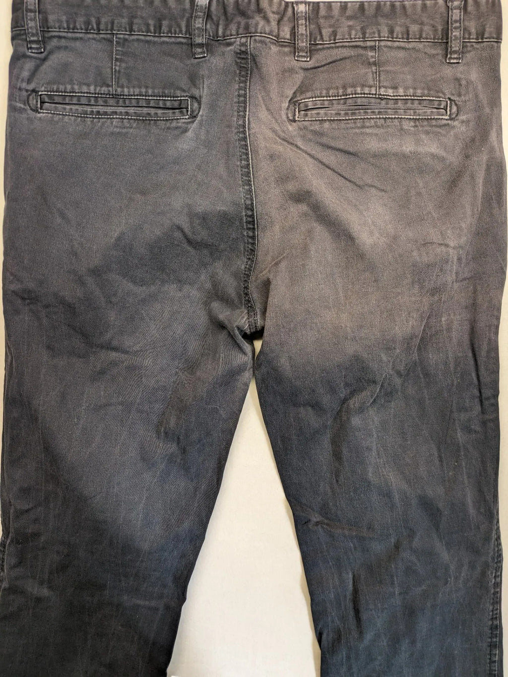 Kariban chino pants washed black cotton blend with front and back pockets.