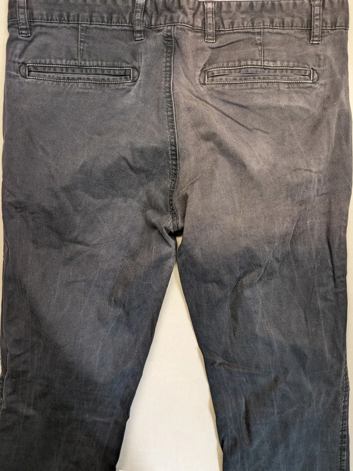 Kariban chino pants washed black cotton blend with front and back pockets.