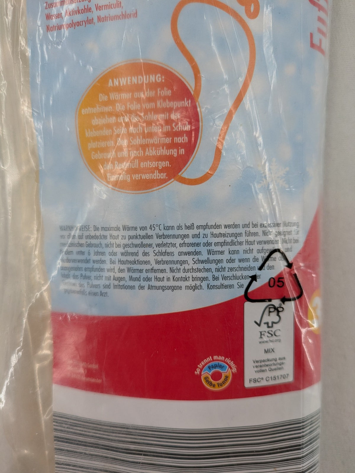 Traesko multi foot warmers self-adhesive with air-activated heating pads for size 42/43.