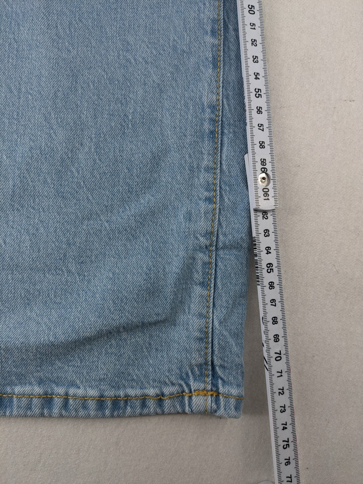 C&A blue wide leg jeans, classic five-pocket design, high rise denim, size EUR 44.