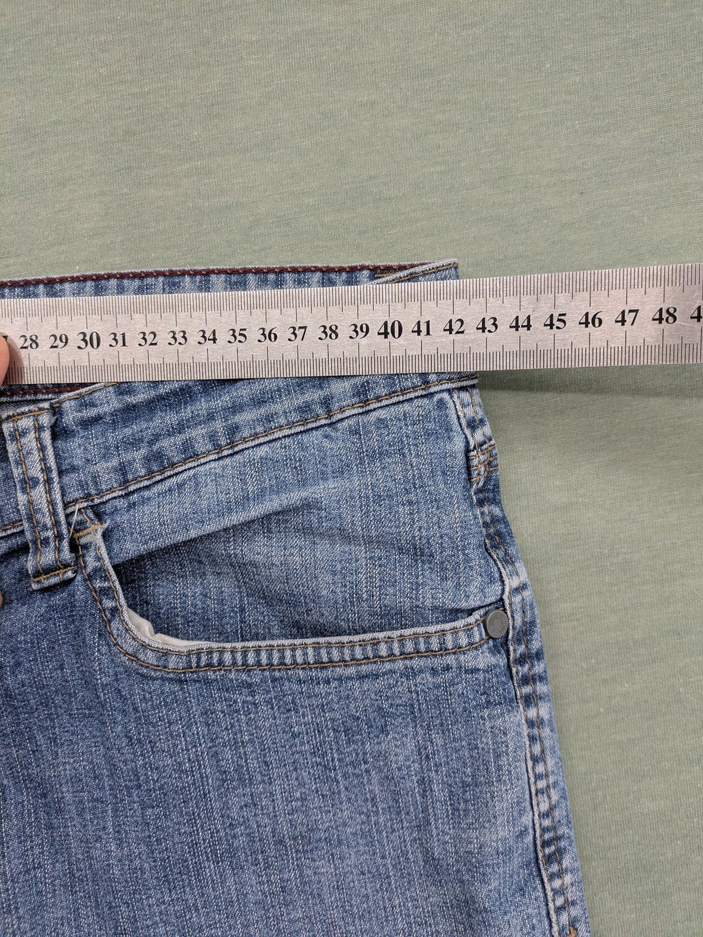 Hattric blue straight jeans durable denim five-pocket design button fly