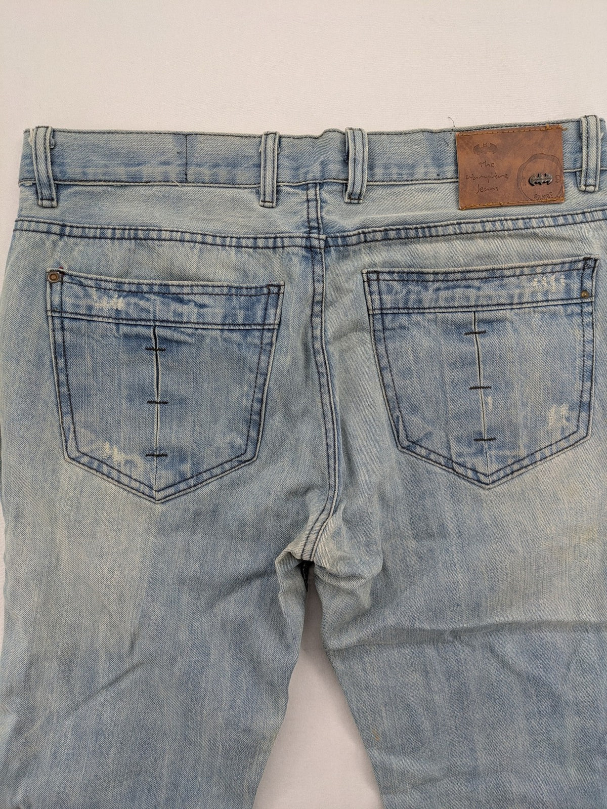 GOOD JEANS straight jeans light blue distressed vintage wash with 5-pocket design