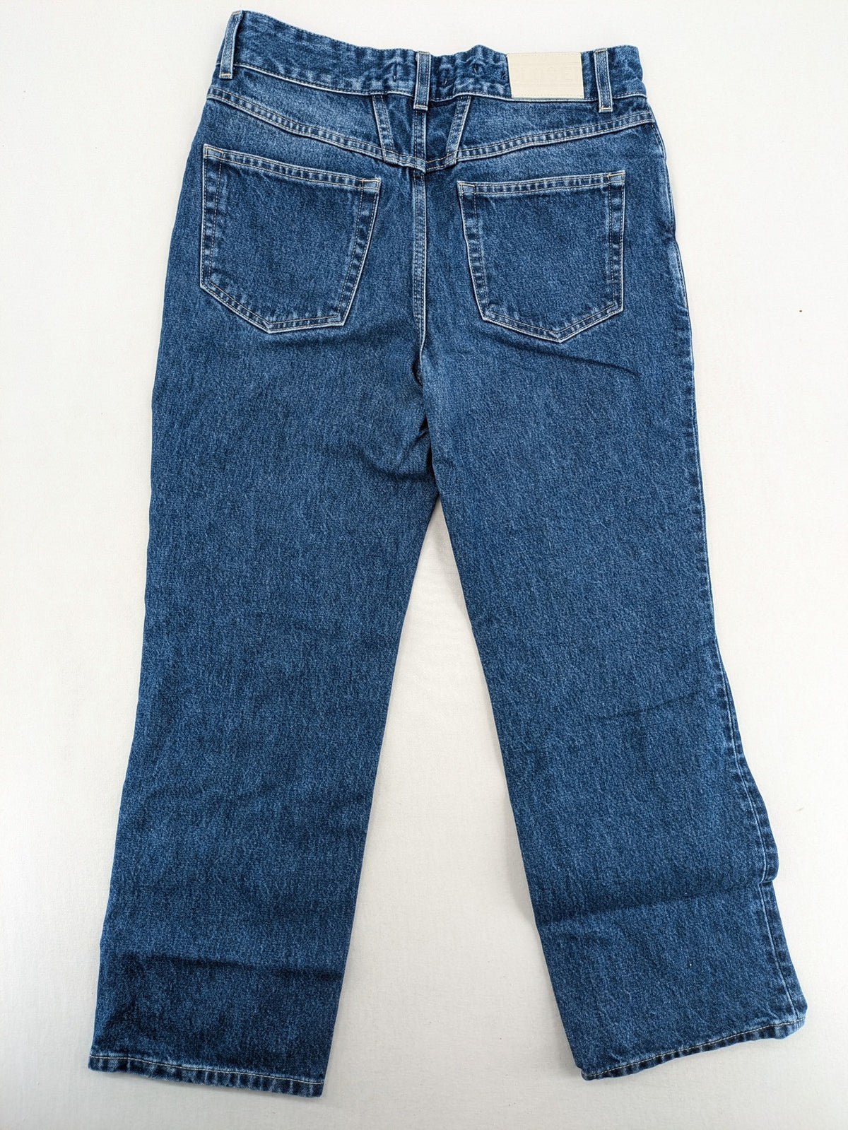 CLOSED blue straight leg jeans size 27, high waist, 100% cotton, classic wash.