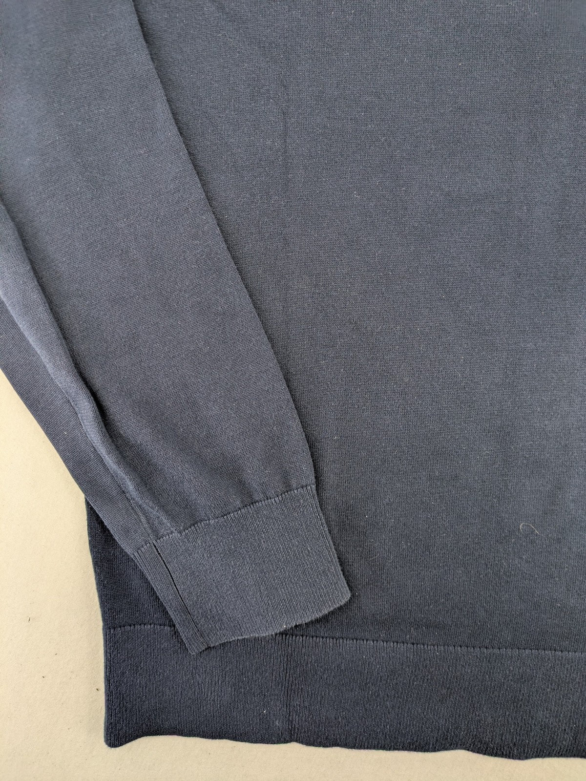 Tommy Hilfiger navy turtle neck jumper, soft cotton, classic logo detail.