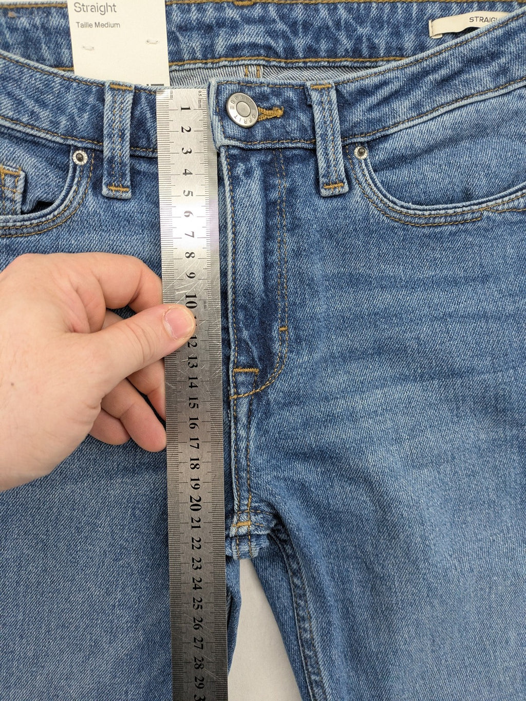 Esprit blue straight leg jeans with medium rise and new with tags.