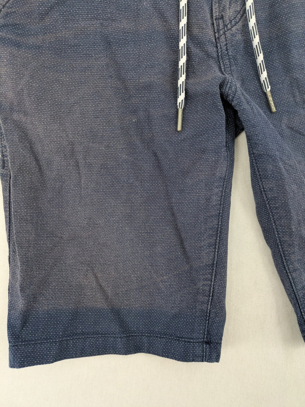 Tom Tailor Denim blue chino shorts slim fit adjustable drawstring cotton microdot pattern