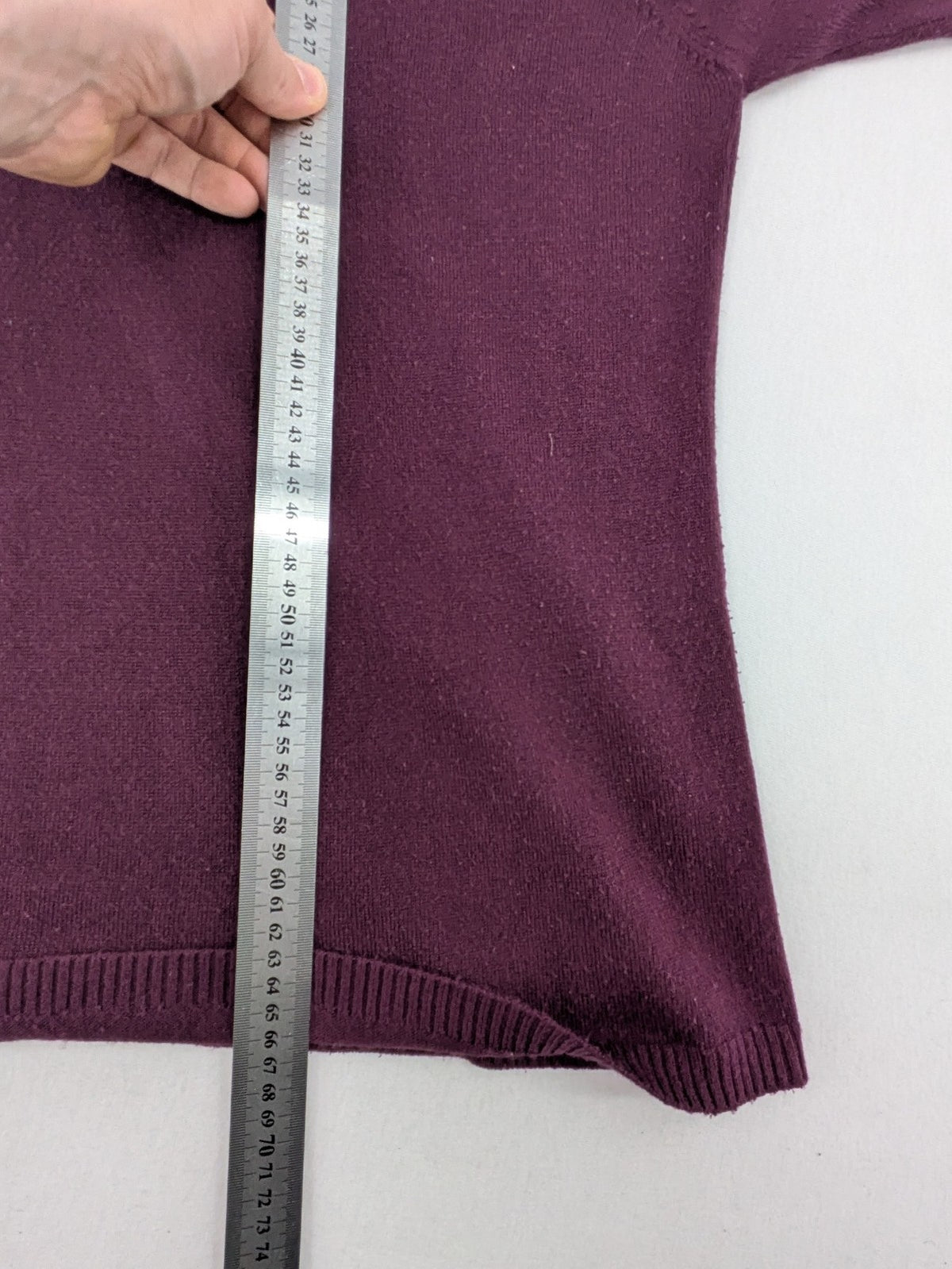 Mark Adam burgundy turtle neck jumper short sleeves soft knit material
