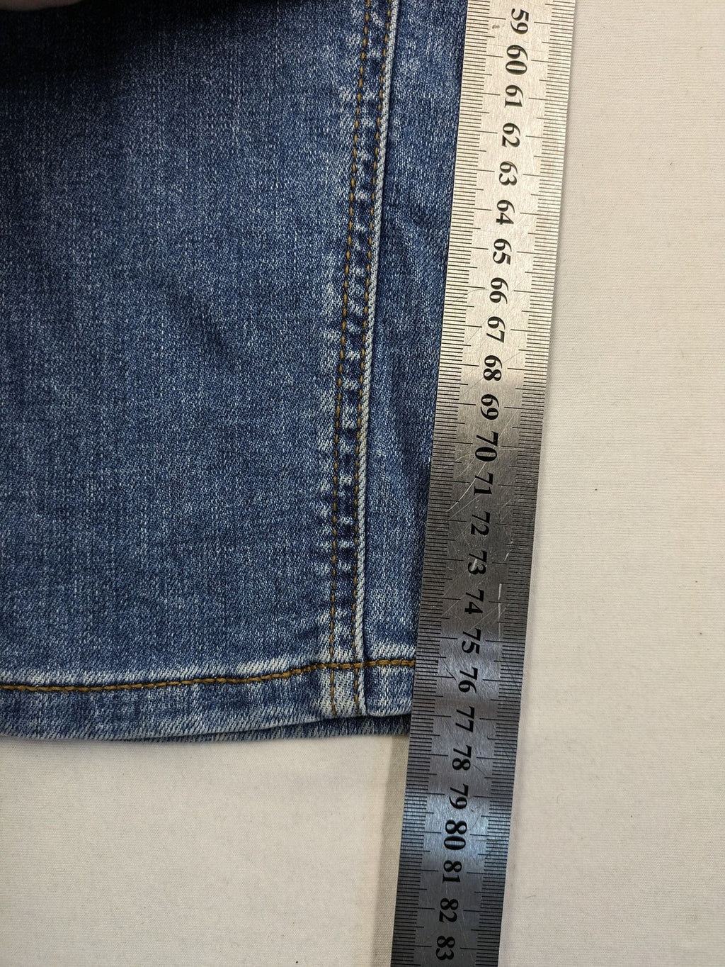 Montego blue straight jeans with stretch denim, classic design, and regular fit.