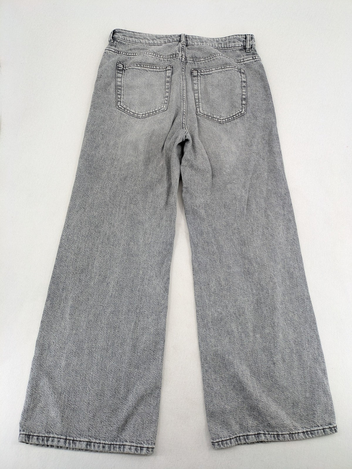 H&M Divided grey wide leg high waist jeans, washed denim, 100% cotton.