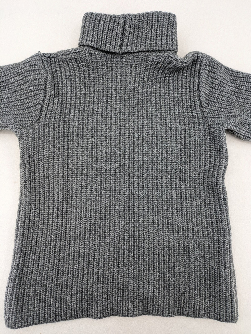 H. Leetink grey turtle neck jumper ribbed knit chunky texture