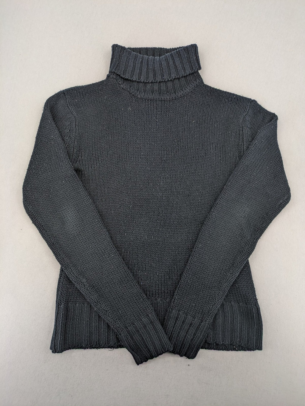 Fishbone grey turtle neck jumper with ribbed cuffs and soft acrylic knit material.
