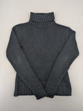 Fishbone grey turtle neck jumper with ribbed cuffs and soft acrylic knit material.