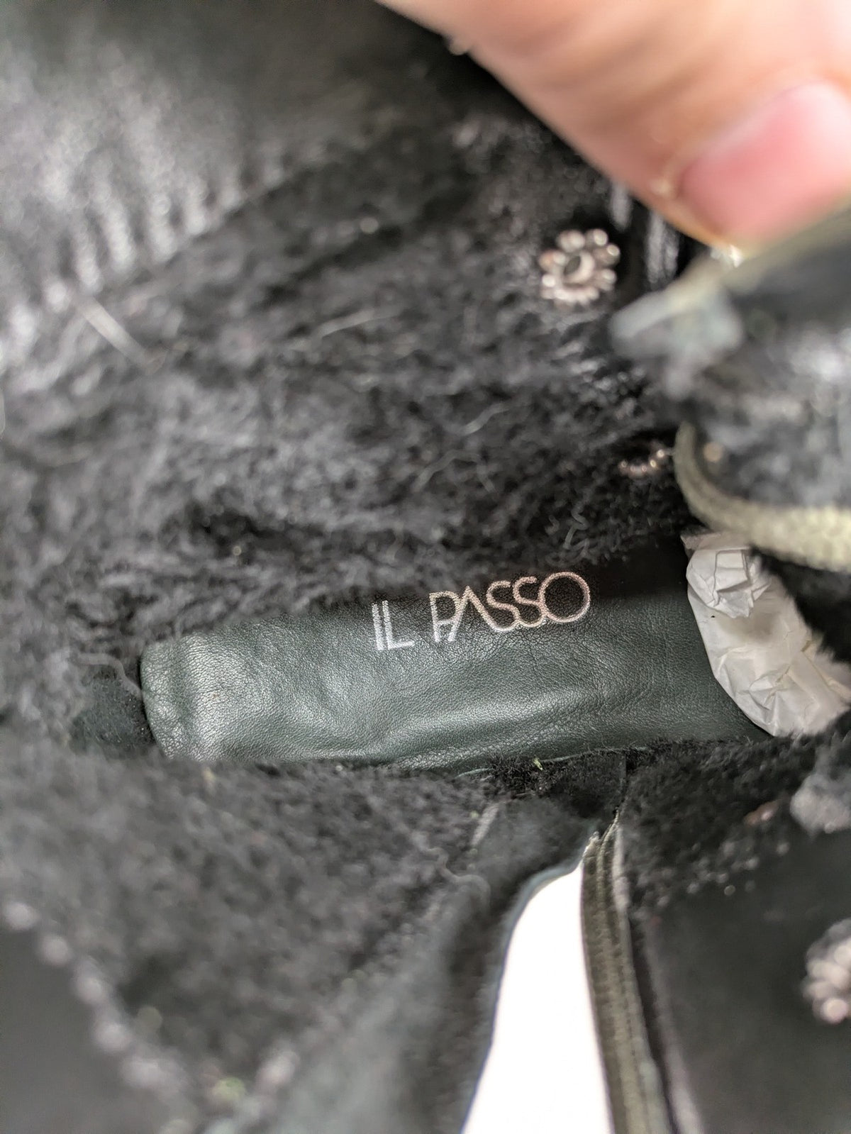 IL PASSO grey khaki motorcycle boots with side zipper and decorative lacing, leather material.