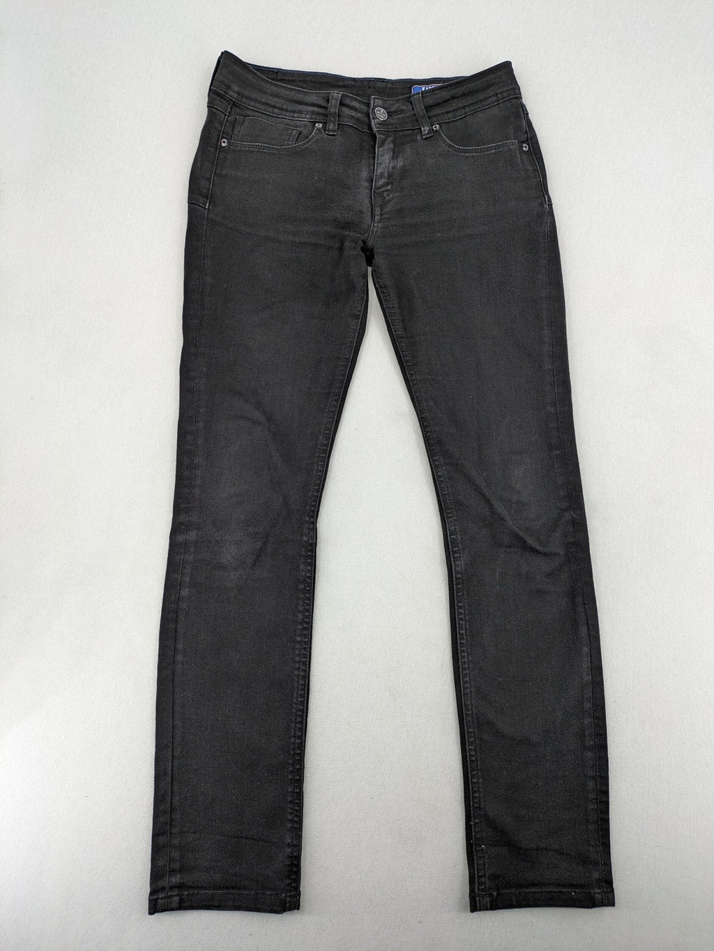 Kaporal black slim fit jeans with classic 5-pocket design and stretch denim material.