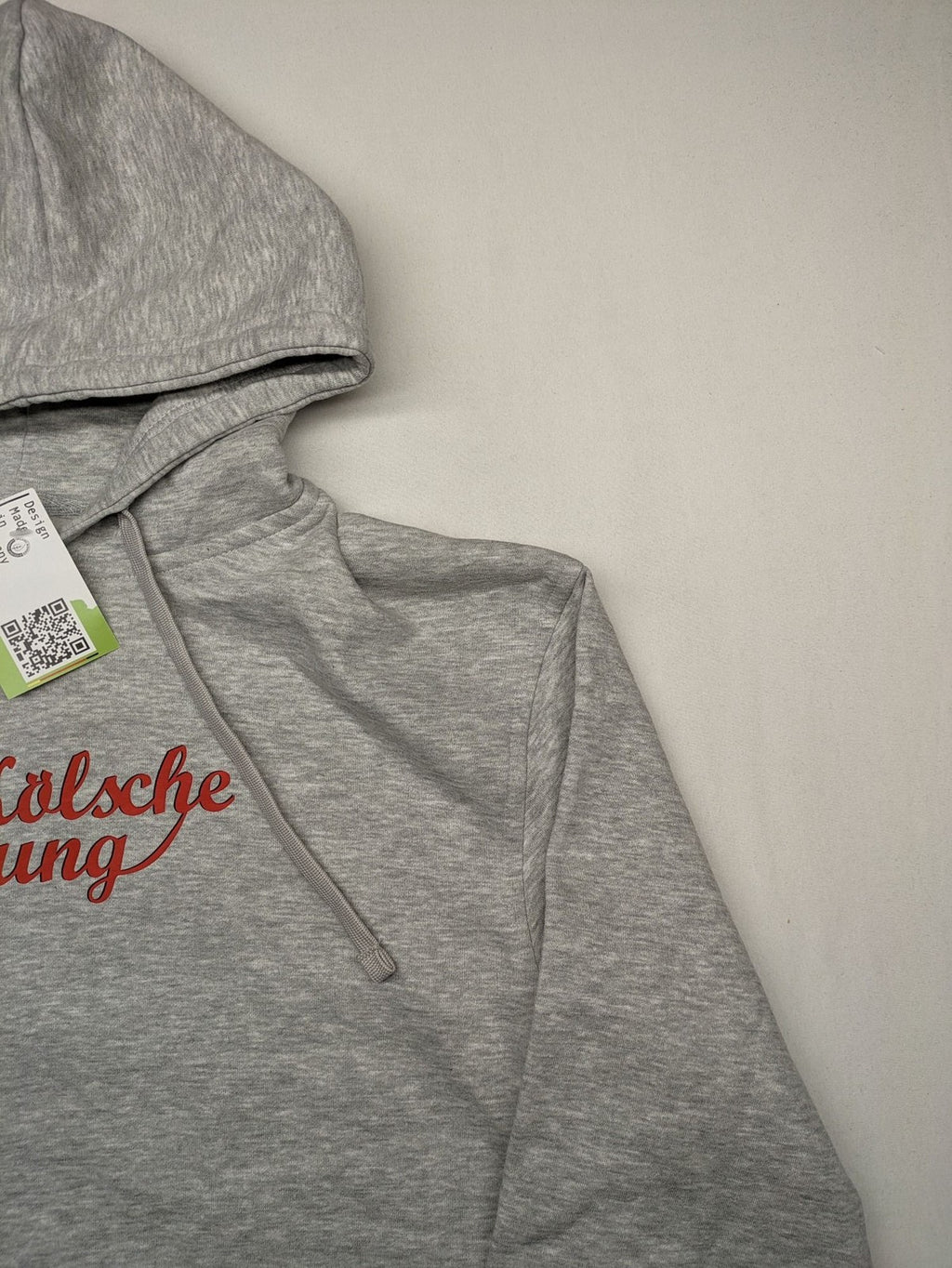 Herren multi turtle neck jumper grey "Kölsche Jung" print, soft cotton-polyester blend.