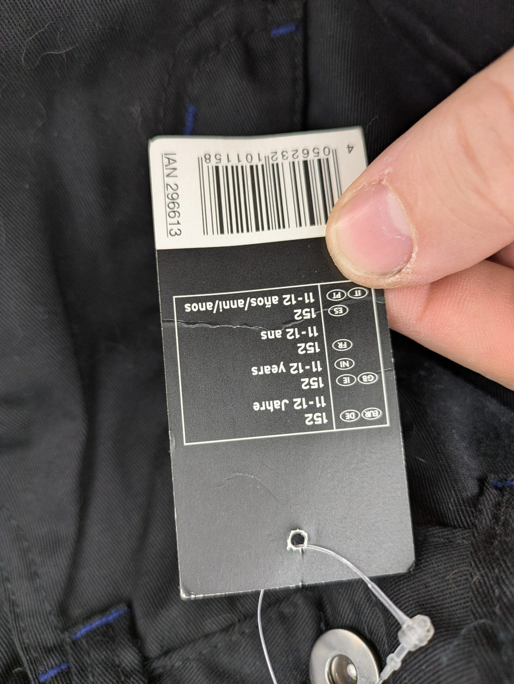 Powerfix Profi blue cargo pants with reflective stripes and side pockets, durable polyester-cotton blend.
