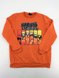 Naruto Shippuden orange sweatshirt featuring vibrant Naruto Uzumaki graphic print, classic crew neck.