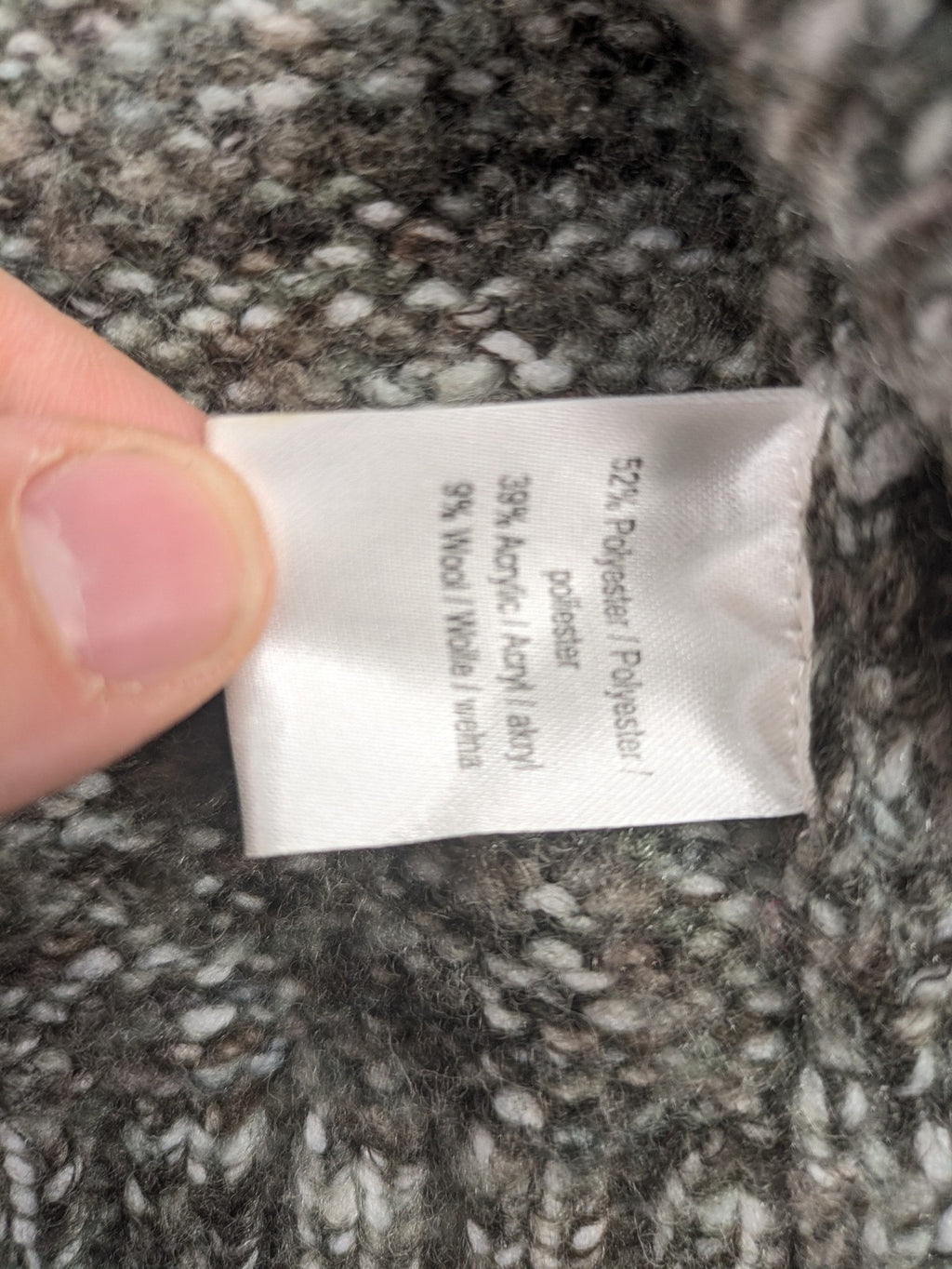 Kenar turtle neck jumper black grey white melange wool blend open knit design