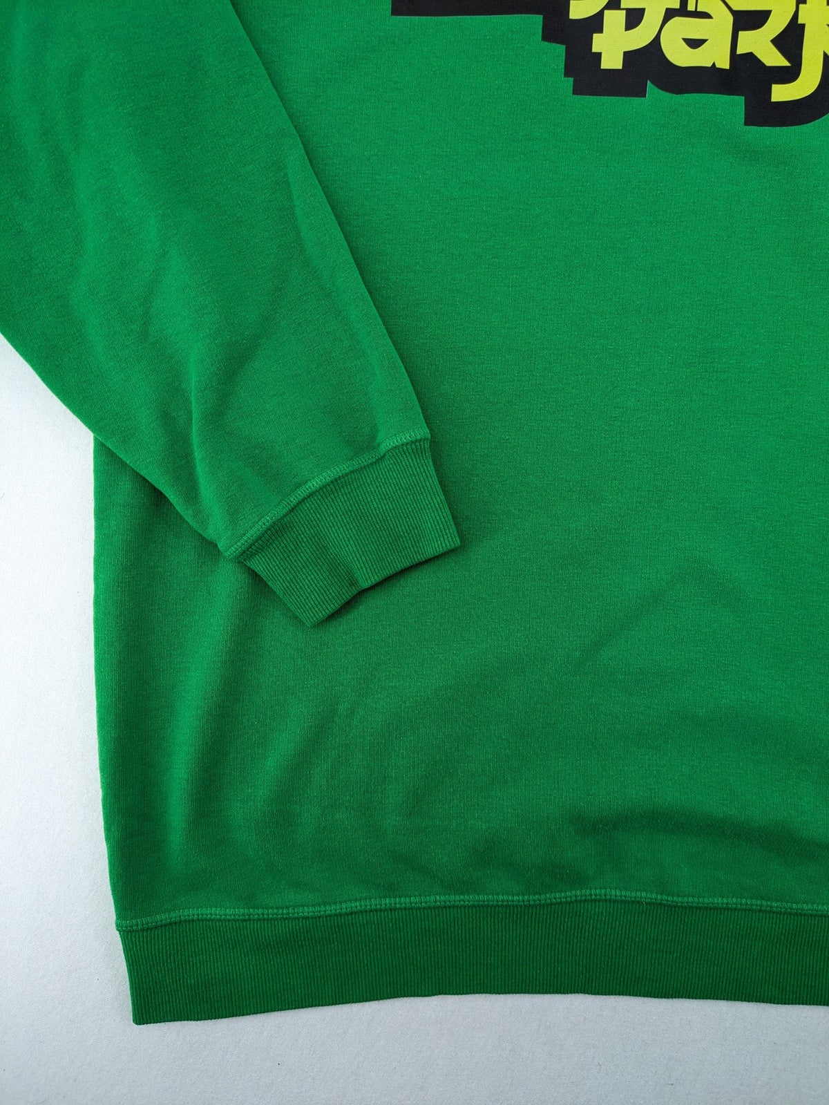 Linkin Park green sweatshirt featuring iconic band logo and classic crew neck design.