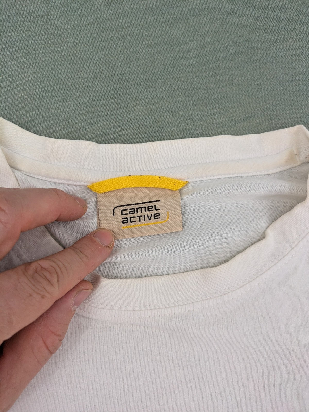 Camel Active white t-shirt short sleeves round neck subtle logo embroidery cotton