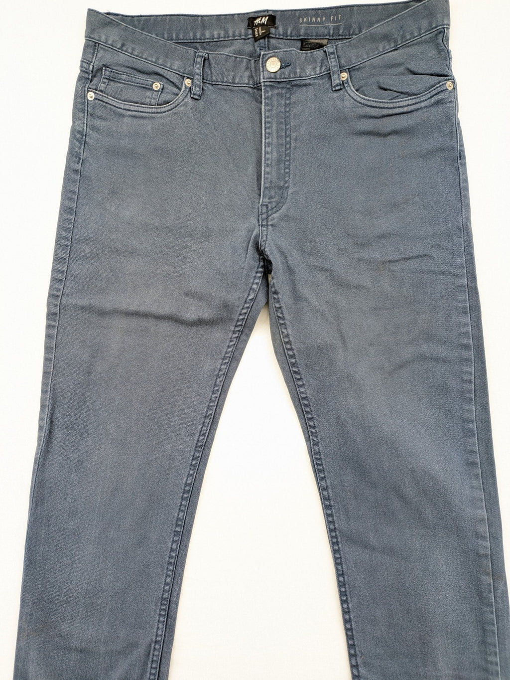 H&M skinny fit jeans blue classic 5-pocket design stretch denim material