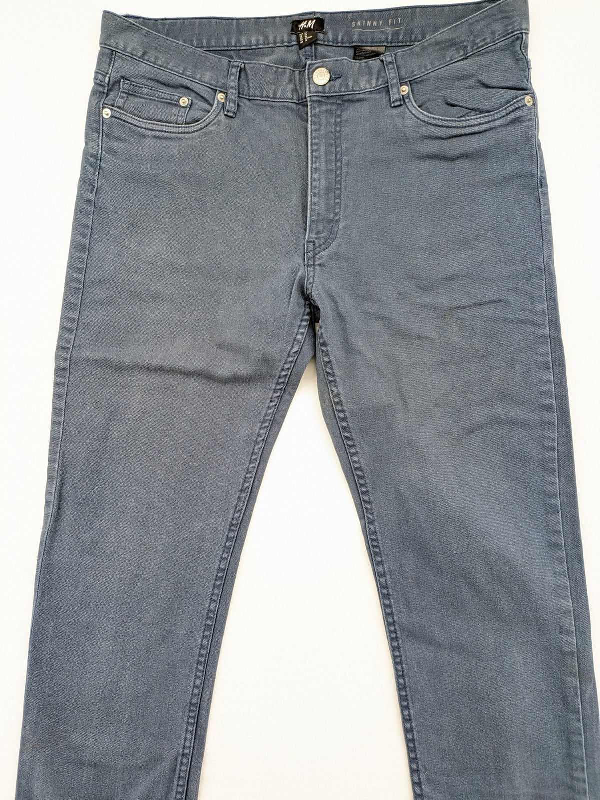 H&M skinny fit jeans blue classic 5-pocket design stretch denim material