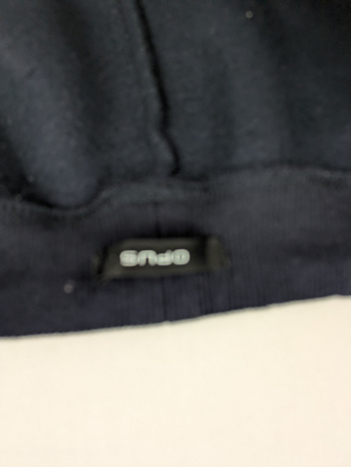 OPUS navy pants soft cotton blend elastic waistband with drawstring and heart logo patch
