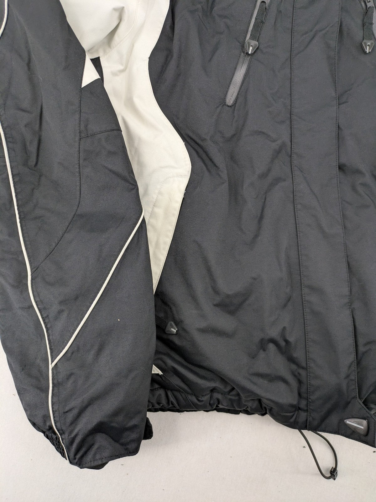 Icepeak black and white ski snowboard jacket with RECCO logo and quilted insulation.