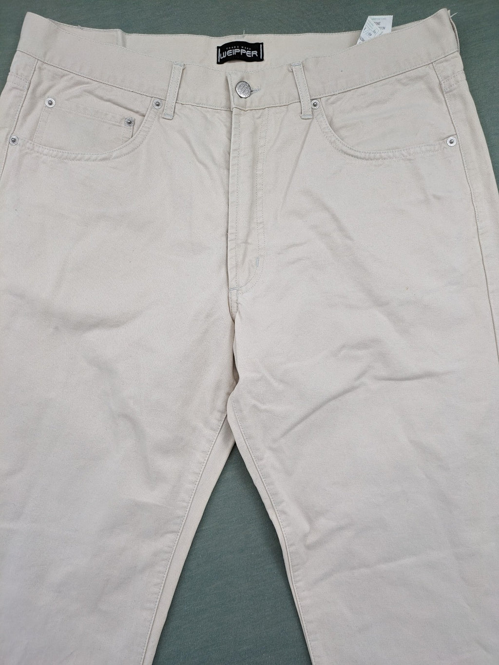 Weippler beige straight leg jeans W36 L30 100% cotton classic design