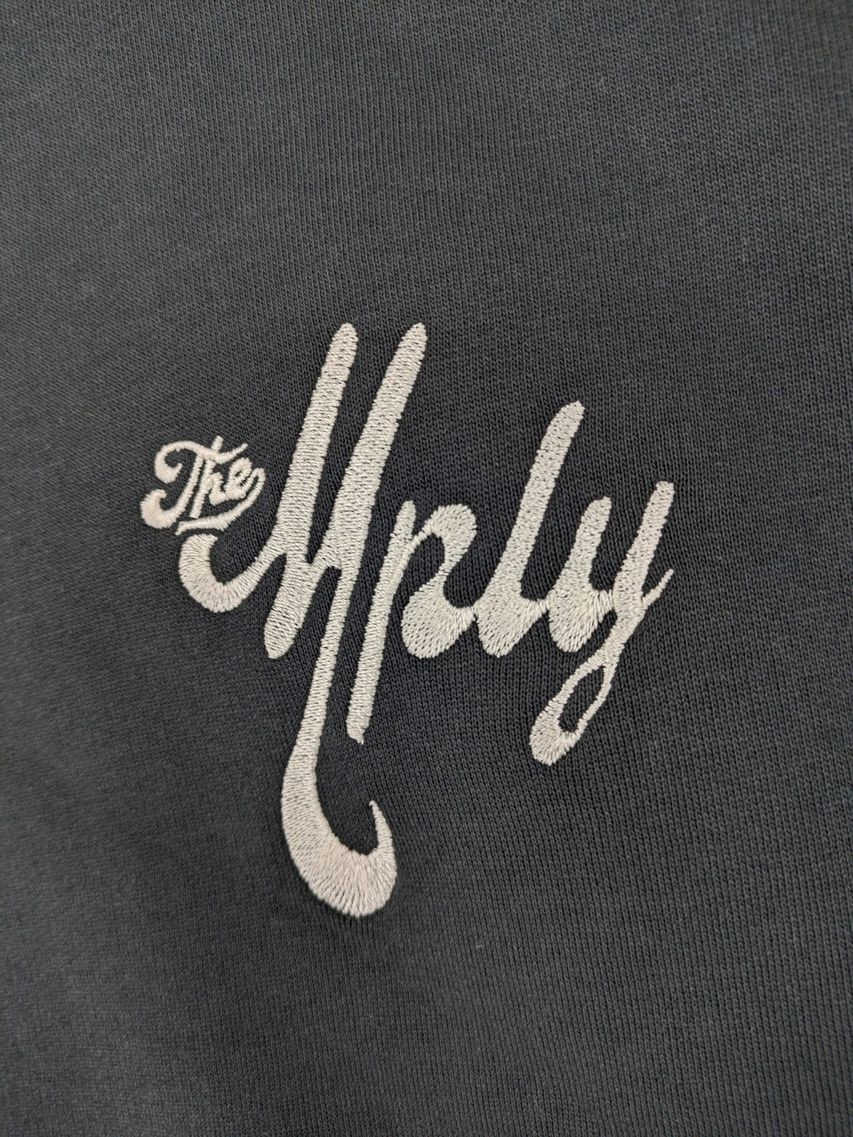 Multiply pink zip-through hoodie with large chenille logo backprint and front logo embroidery.