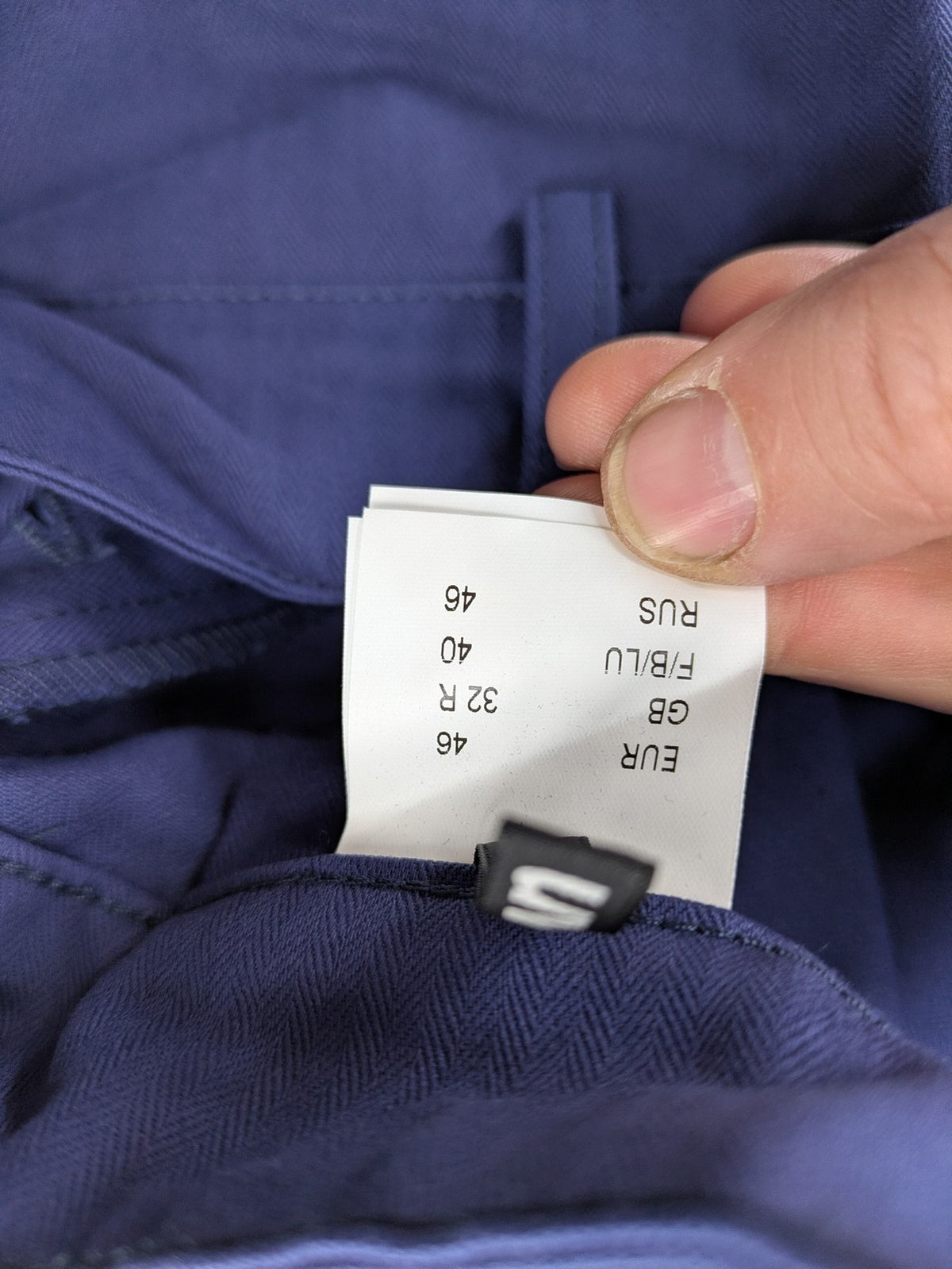 Uvex blue work pants 100% cotton with elastic waistband and straight leg design.
